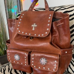Leather backpack